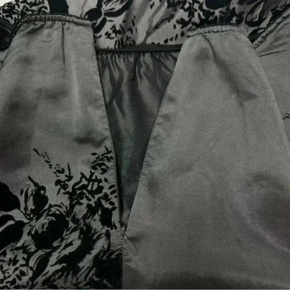 MSK Women's Holiday Party Silver Black Floral Velour A-Line Skirt Size Medium - Picture 8 of 15